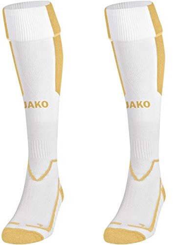 JAKO Unisex Stutzenstrumpf Lazio, Weiß/Gold, 43-46