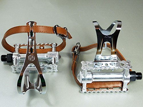 Retro pédale de vélo rétro pedalhaken éclair avec dragonne en cuir