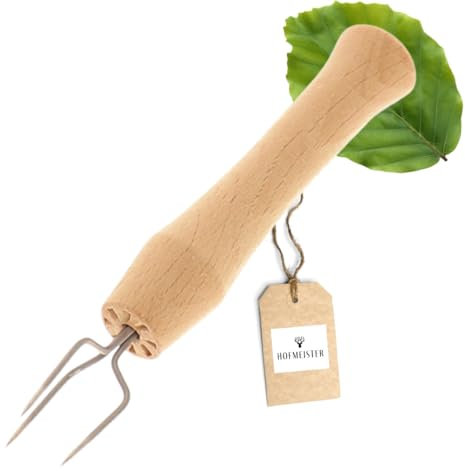 HOFMEISTER® Pellkartoffel-Gabel, Spieß für Pellkartoffel oder Maiskolben, Spitze aus Edelstahl rostfrei, Griff aus Buchenholz