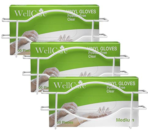 Tiger Chef Glove Box Holder Wall Mount - Metal Glove Dispenser - Disposable Gloves Holder 10x3x5 Inch (3 Pack)