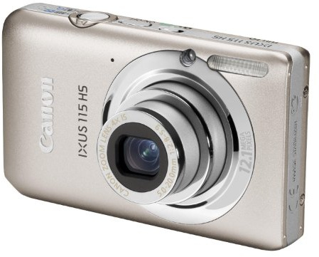 Canon IXUS 115 HS - Cámara Digital Compacta 12.1 MP (3 Pulgadas LCD, 4X Zoom Óptico) - Plata (Importado)