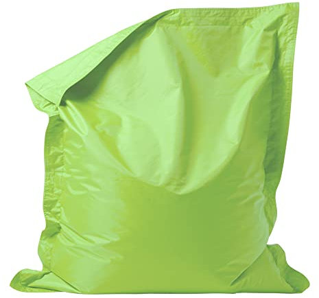 Bean Bag Bazaar Kids Bean Bag, Lime Green, Water Resistant Fabric, Floor Cushion, Beanbag for Indoor and Outdoor Use with Filling Included, 125cm x 100cm, Gaming, Bedroom, Playroom, Garden