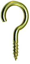 SN Schraubhaken/Deckenhaken gebogen 30mm messing (10 Stück)
