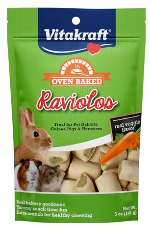 Vitakraft Raviolos Crunchy Treat for Rabbits Guinea Pigs and Hamsters 5oz Biscuit Filled Snack With Veggie Center Wholesome Daily Nutrition Your Pet Is More Than a Pet Give Them What They Deserve