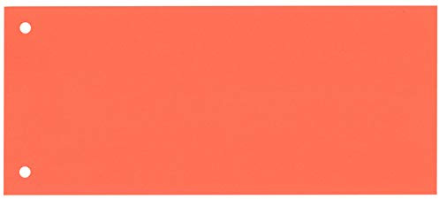 bene Trennstreifen, Karton, 180 g/m², gelocht, 24 x 10 cm, orange (100 Stück), Sie erhalten 1 Packung á 100 Stück