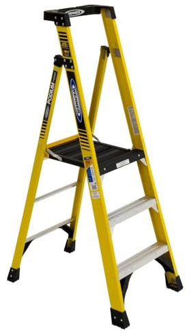 Werner, PD7303, Podium Stepladder, 3 Ft, Fiberglass, 375 Lb Yellow