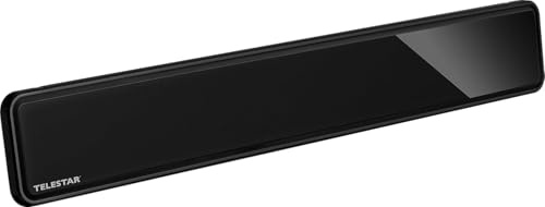 Telestar 5102227 ANTENNA 12 LTE aktive DVB-T/DVB-T2 Antenne (FullHD, Verstärkung: bis zu 35 dB, LTE Filter, 5V über Receiver oder 230V Netzteil) schwarz | Flaches Soundbar-Design, Verstärker, LTE-Filter, Strom via Receiver (5 V) oder Netzteil