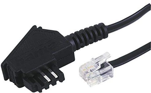 Hama Telefonkabel (TAE-F-Stecker - Modular-Stecker 6p4c) 10 m, schwarz