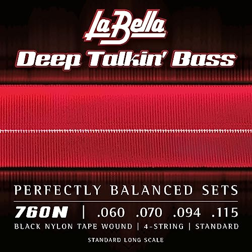 La Bella 760N Black Nylon Tape Wound Bass Strings Set 60/115