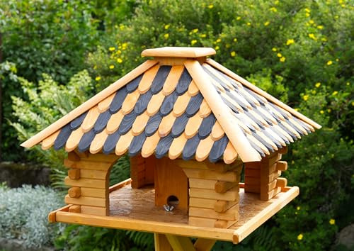 Luxus Vogelhaus Vogelhäuschen super Blickfang mit und ohne Ständer (braun, ohne Ständer)