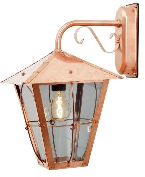 Konstsmide Fenix Wandleuchte, B: 26 cm, T: 32 cm, H: 43cm, 1 x 100 W, IP23, Kupfer 432-900