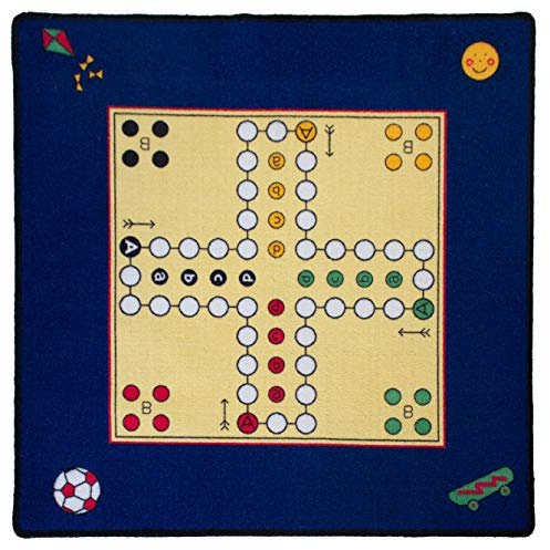 Kottig Industries Kinderteppich- 'Mensch ärger Dich Nicht' Teppich mit Figuren, Spielteppich