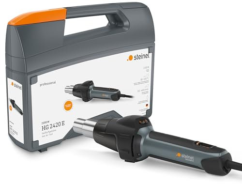 Steinel Heißluftgebläse HG 2420 E im Koffer, Profi Heißluftpistole, Stabgerät, 650°C|500 l/min, Feinstaubfilter, 2200 W