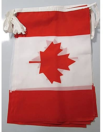 AZ FLAG - Guirlande Drapeau Canada - 12 Mètres Avec 20 Drapeaux Canadien De 45x30 cm - Fanions 100% Polyester - 200g