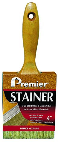 Premier 4 x 7/8 Stain Brush, 100% White China Bristle with Varnished Wood Handle, B500-40