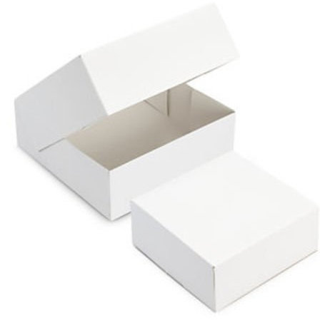 FaisTonGateau Lot de 50 boîtes à gâteau carrées 26 x 26 x 5 cm Blanc