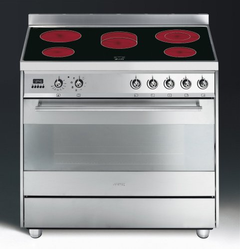 Smeg C9CMX1 Standherd Edelstahl 90 cm Breite Kochzentrum Heißluft Bräterzone