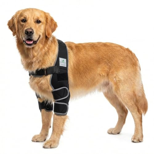 Nature Pet Ellenbogenbandage Hund/Liegeschwielenbandage mit Netzeinsatz für Kühl- oder Wärmepads (XS Schwarz)