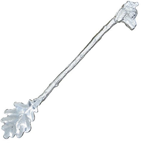 Kiwi Cuillère à Confiture Feuille de Chêne avec Souris, Fait Main en Etain Fin - Fabrication Francaise