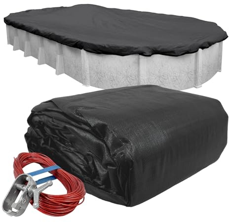 Robelle 381530 Mesh Winter Pool Abdeckung für ovale Aufstellbecken 4,6 x 9,1 m Ovalpool