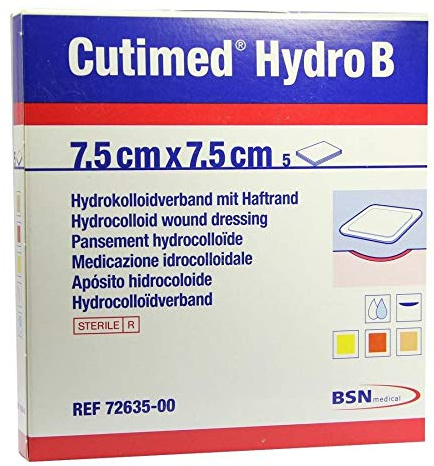 CUTIMED Hydro B Hydrok.Ver.7,5x7,5 cm m.Haftr. 5 St