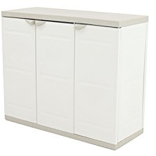 Plastiken M282965 - Armario de Resina Medio 3 Puertas plastek 88 x 105 x 44 cm