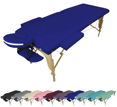 Vivezen - Table de Massage Pliante 2 Zones en Bois avec Panneau Reiki + Accessoires et Housse de Transport - Plusieurs Coloris