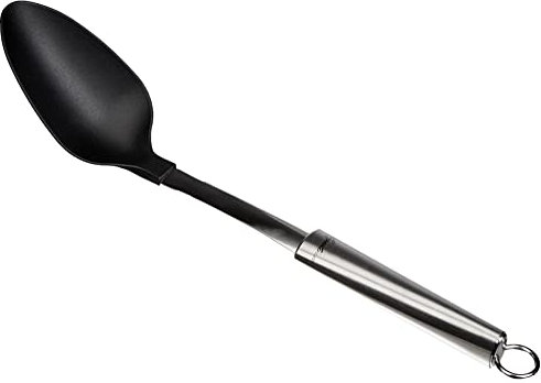 Lagostina - Cucinieri, Cucchiaione con Gancio e Manico Ergonomico, Acciaio Inossidabile e Nylon, 34 cm