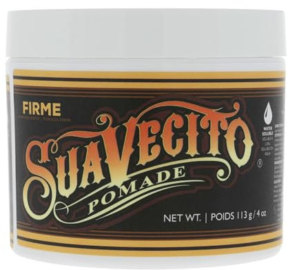 Suavecito Pomade Firme (stark) Fassungsvermögen 113 ml, 1 Packung – starker Halt Haarpomade für Männer – mittlerer Glanz auf Wasserbasis Wachs wie Flockenfreies Haargel – einfach auszuwaschen