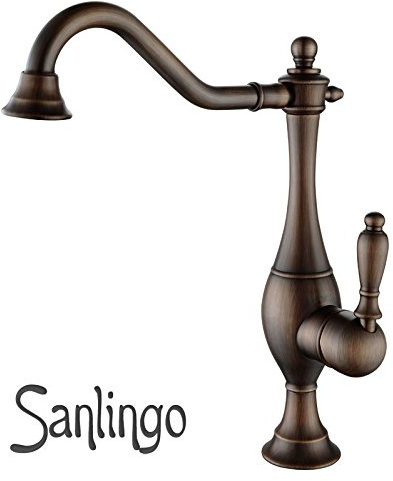 Nostalgie Retro Einhebel Küchen Armatur Spülbecken Antik Messing von Sanlingo
