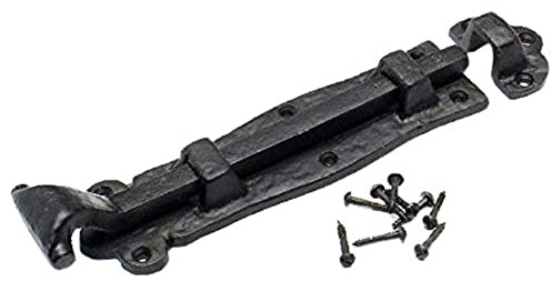 Merriway BH02027 Gerader Schubriegel 200 mm, Antik-schwarz / Weiß