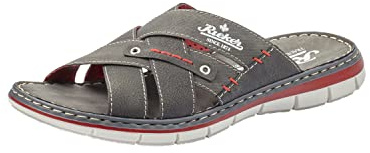 Rieker Herr 25199 Pantoletter Toffel, Antracit rök 43, 44 EU
