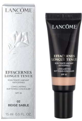 Lancôme Effacernes Longue Tenue Concealer 02 Beige Rosé, langanhaltender flüssiger Concealer für alle Hauttypen, mittlere bis hohe Deckkraft, korrigierende Abdeckcreme in Beige Rosé, 15ml
