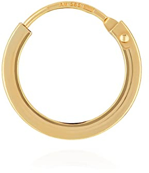 NKlaus CREOLE für Damen 585 gelb Gold, 585er Gelbgold, 12mm, 1 Stück | Innendurchmesser: 10mm; Stärke: 1,5mm; innendurchmesser: 10,5mm