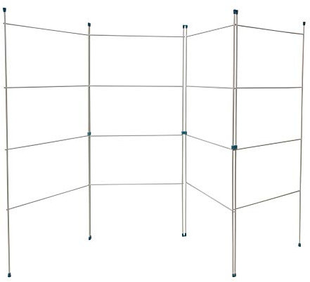 JVL 11-004 Caravan Indoor/Outdoor Four Panel Folding Clothes Airer Laundry Dryer, Plastic/Metal, White