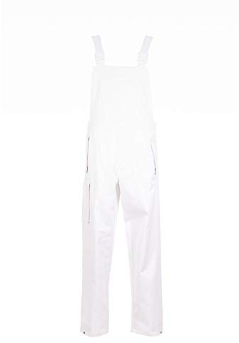 Planam 5340054 Food Herren Latzhose, Reinweiß, Größe 54