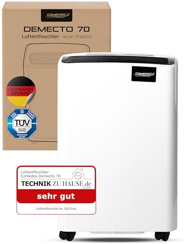 Deumidificatore Comedes Demecto 70 (max. 75 litri / 24h) Adatto per locali e cantine fino a 240m² / 550m³.