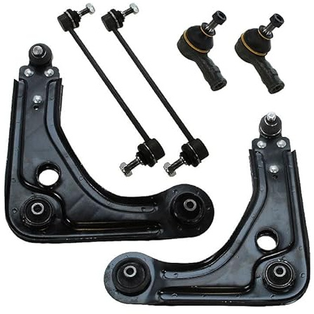 BESTPRICE 2x Querlenker Vorderachse unten links & rechts, 2x Koppelstange vorne, 2x Spurstangenkopf, Kompatibel mit FORD KA (RB_)