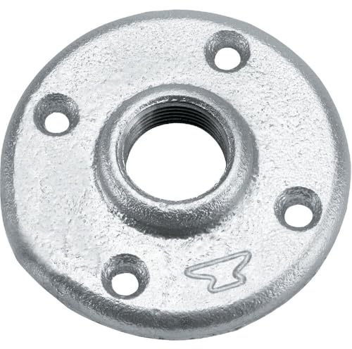 Anvil 8700164406, Malleable Iron Pipe Fitting, Floor Flange, 1-1/4 NPT Female, Galvanized Finish