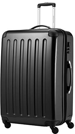 HAUPTSTADTKOFFER Alex - Großer Hartschalen-Koffer, 4 Doppel-Rollen, Trolley, Rollkoffer, Reisekoffer, Volumenerweiterung, 75 cm, 119 Liter, Schwarz