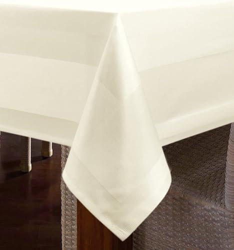 Texpot Tovaglia con bordo in raso 100 x 100 cm 100% cotone, misura a scelta, colore: champagne