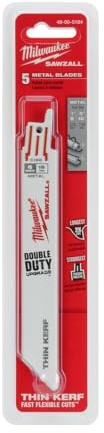 6 L Reciprocating Saw Blade, 5 pk.