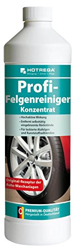 HOTREGA Felgenreiniger Konzentrat 1 L | Säurehaltig | Profi-Schmutzlöser | Für lackierte Alufelgen & Stahlfelgen | Gegen Bremsstaub | Ideal in Waschanlagen | Mischbar mit Wasser | Hohe Ergiebigkeit