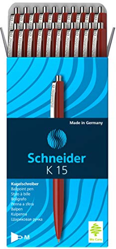 Schneider K 15 mekanisk kulspetspenna typ M outplånligt bläckpaket med 20 röda