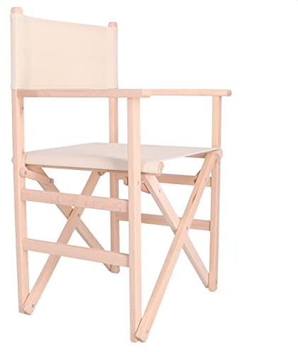 Aranaz - Sillón Director Plegable Sin Barniz Lona, Cruda
