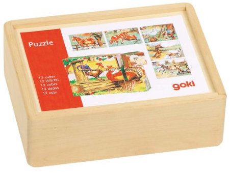 Goki 57878 - Würfelpuzzle - Bauernhof