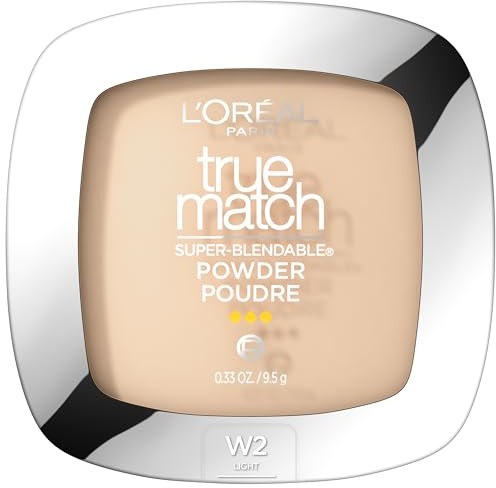 L'Oreal Paris True Match Super Blendable Oil Free Powder Foundation, W2 Light, 0.33 oz, Packaging May Vary