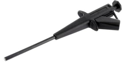 Stäubli SKPS4 SW - Pinza a coccodrillo di sicurezza, 4 mm, CAT II, 1000 V, colore: Nero