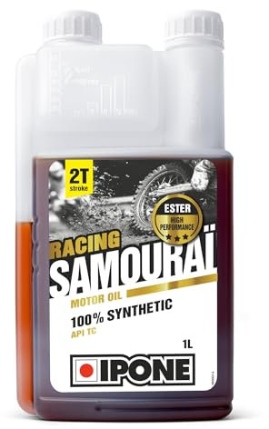 IPONE - Samourai Racing Olio Motore 2 Tempi - 100% con Esteri Sintetici - Alte Prestazioni - Tanica da 1 Litro