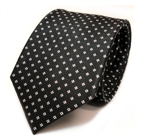 TigerTie Designer Seidenkrawatte in gepunktet gemustert - Krawattenbreite 8 cm